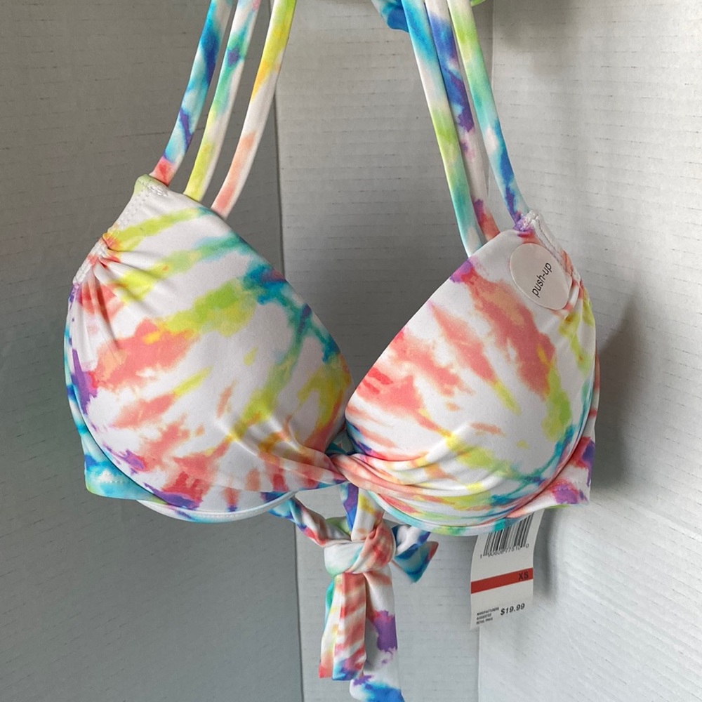California Waves TIE-DYE Underwire Push-up Bikini Swim Top